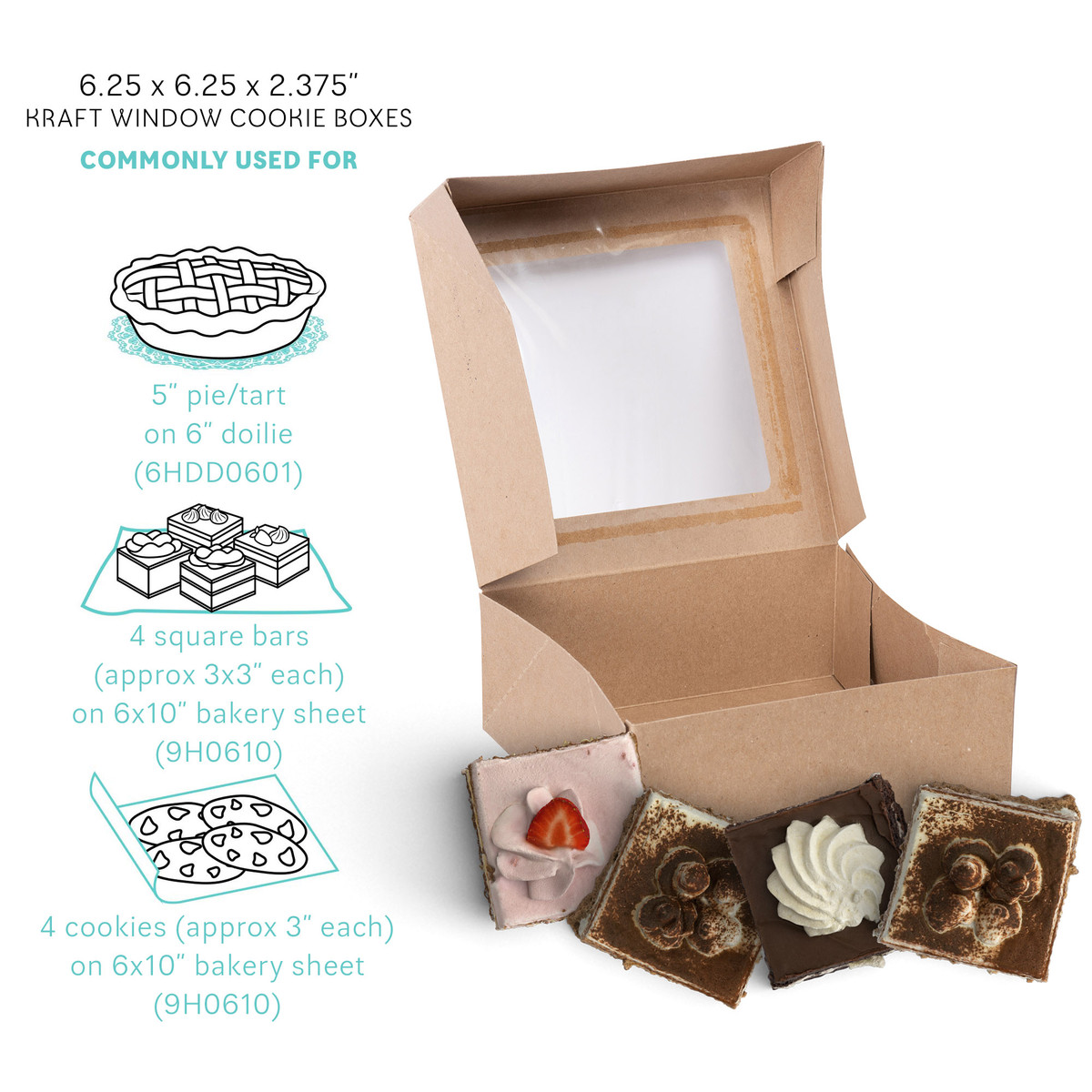 6.25 x 6.25 x 2.375in.