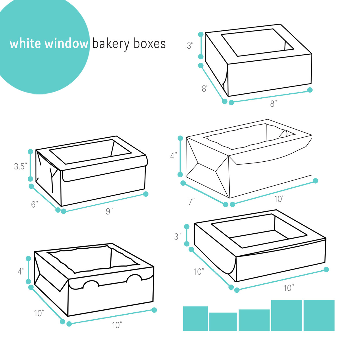Image of White Window Bakery Boxes