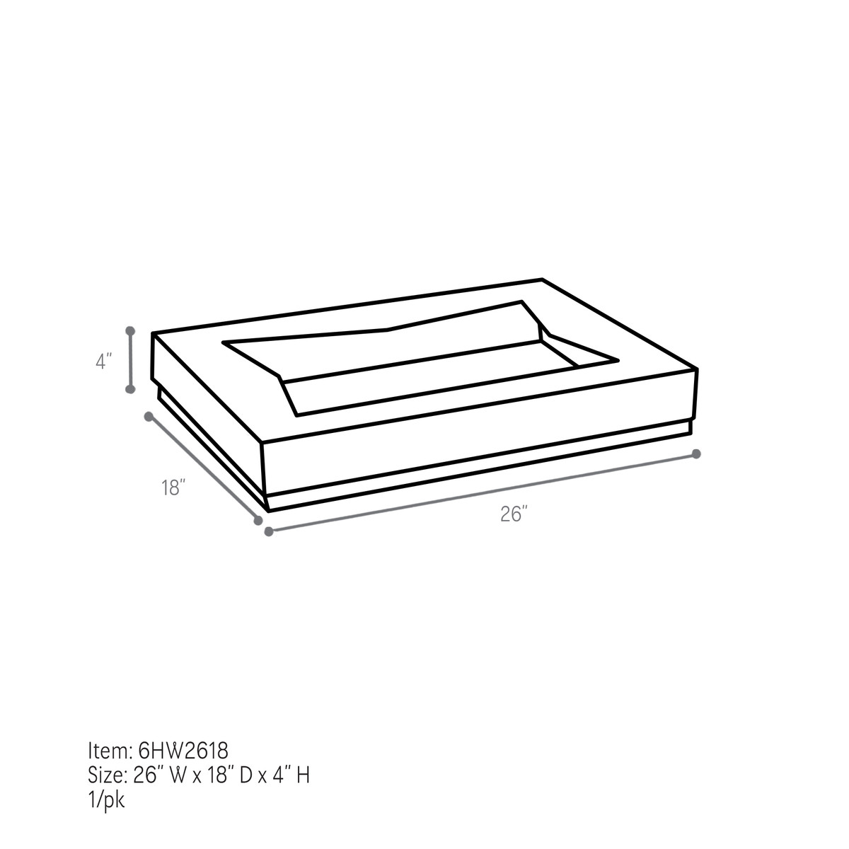 26 x 18 x 4in.
