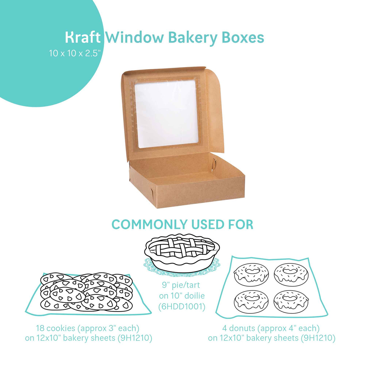 Image of Kraft Window Pie Boxes