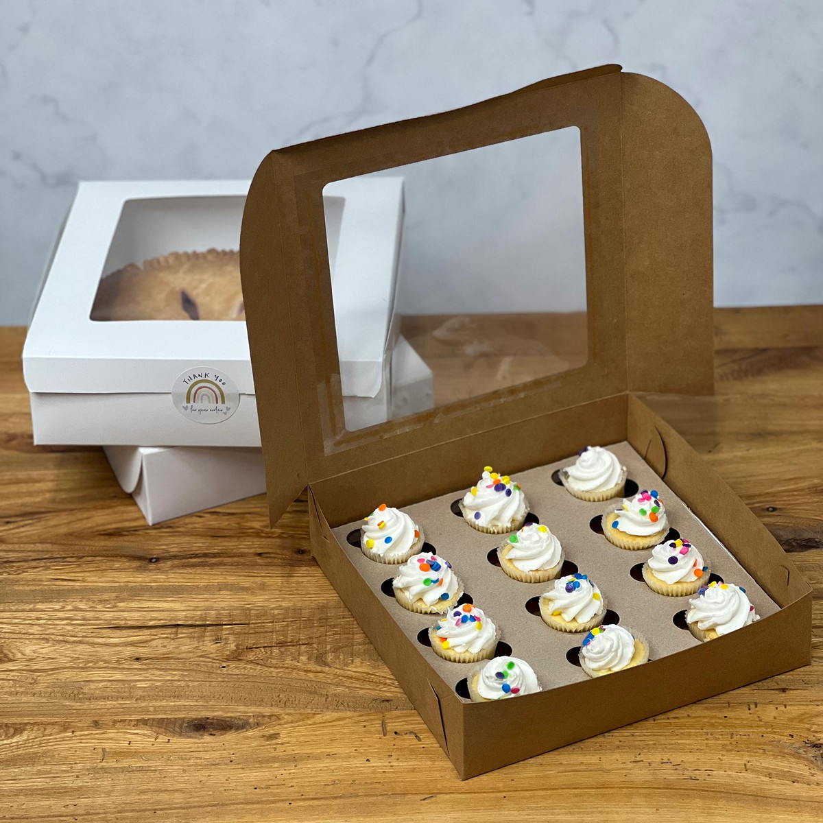 Image of Kraft Window Pie Boxes