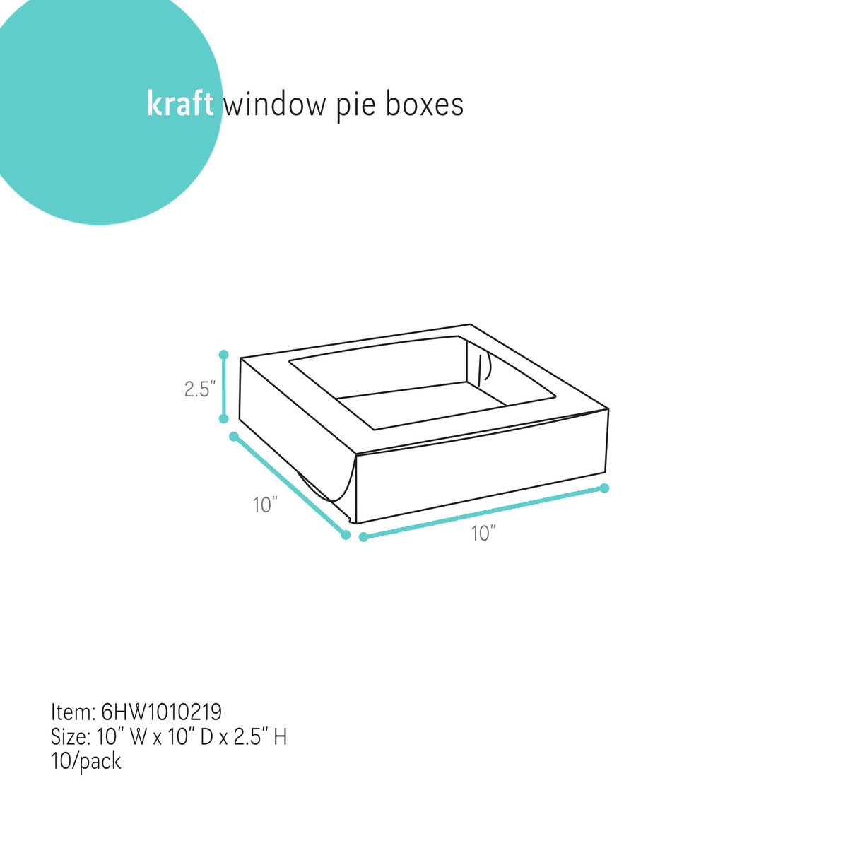 Image of Kraft Window Pie Boxes