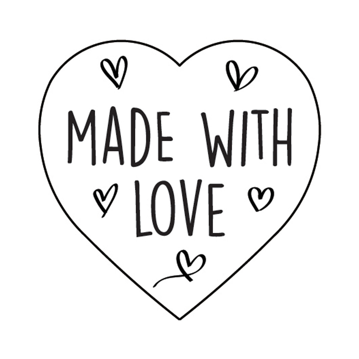Image of Made with Love Heart Stickers