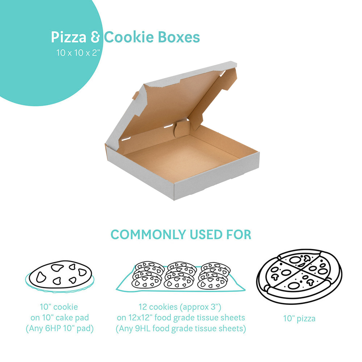 10 x 10 x 2in. - White