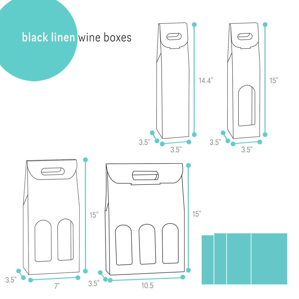 Image of Black Gloss Linen Wine Boxes