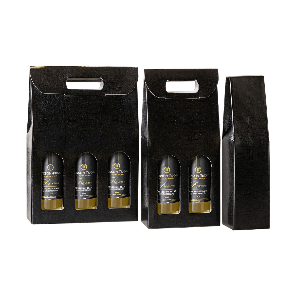 Image of Black Gloss Linen Wine Boxes Image of Black Gloss Linen Wine Boxes