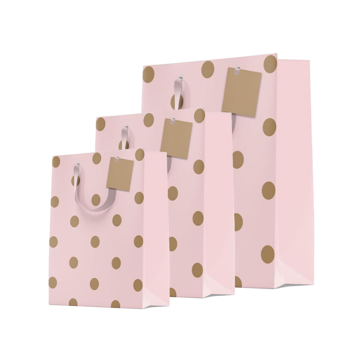 Image of Pink & Gold Dot Gift Bags