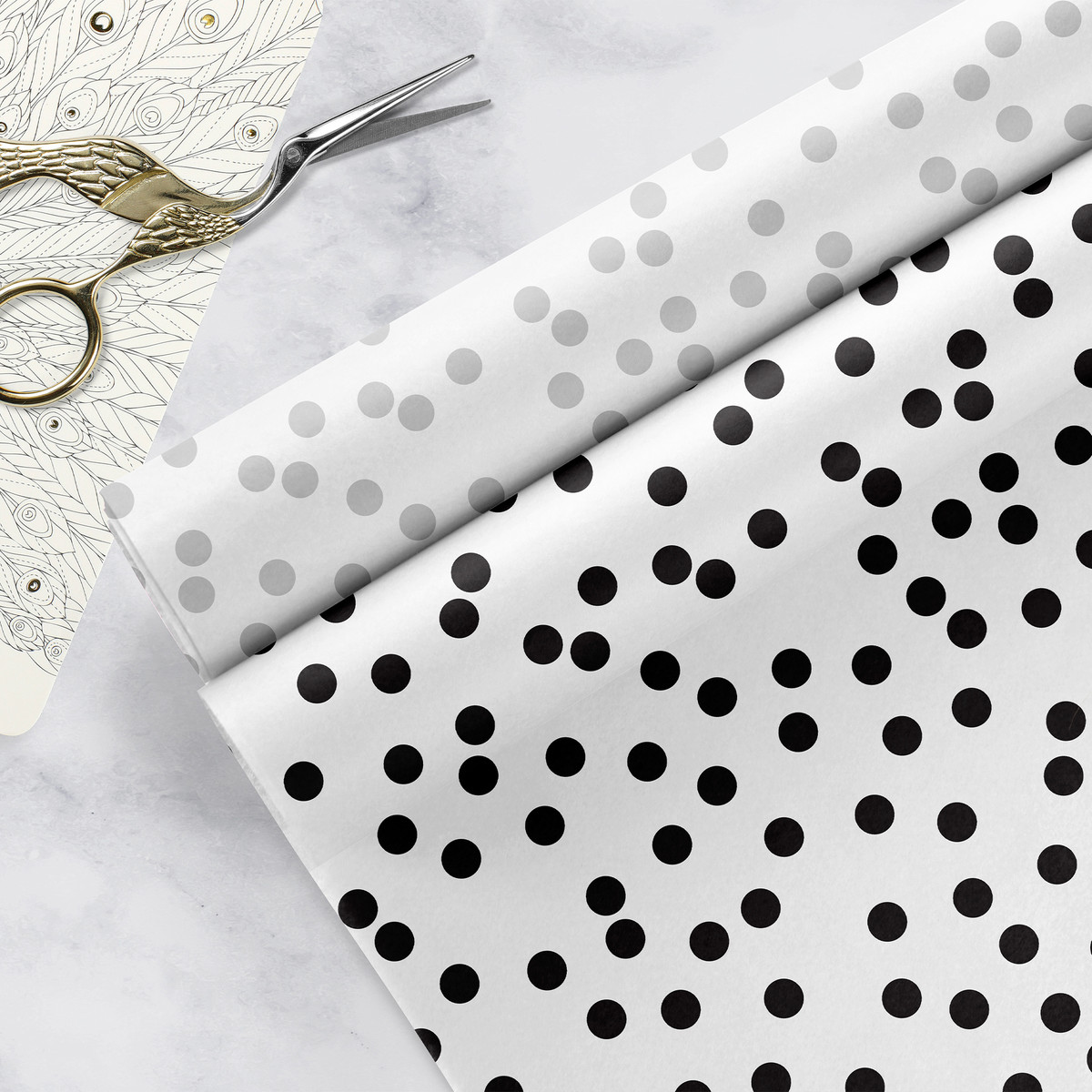 White & Silver Dots