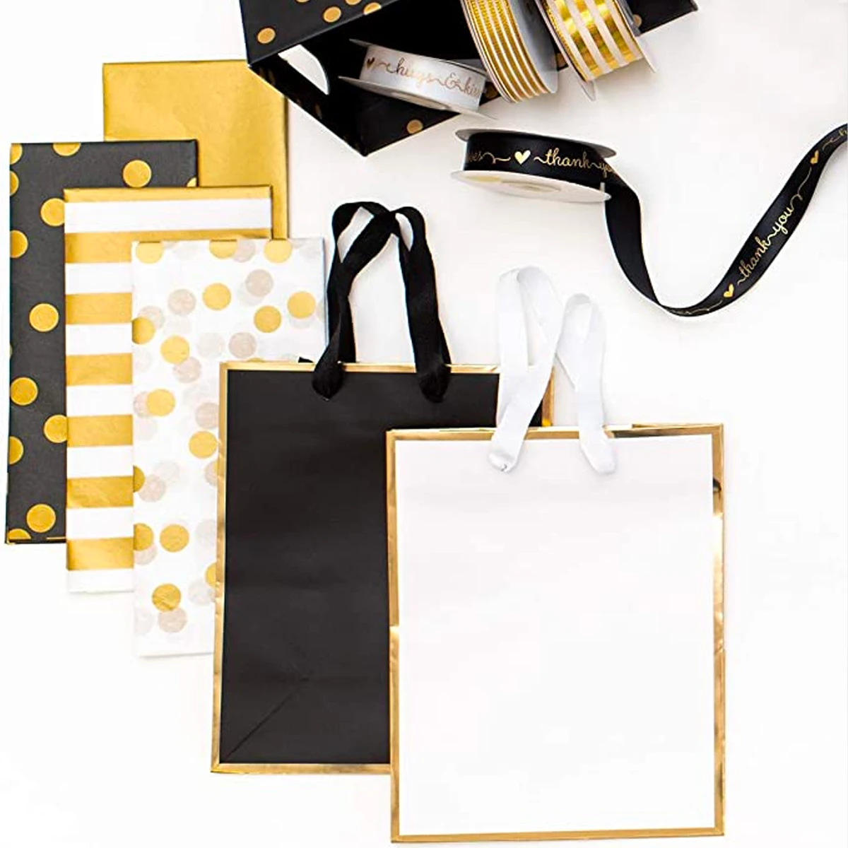Gold & White Stripe