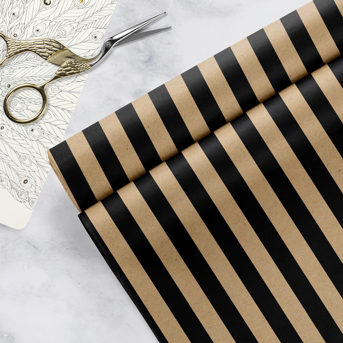 Black & Kraft Stripe