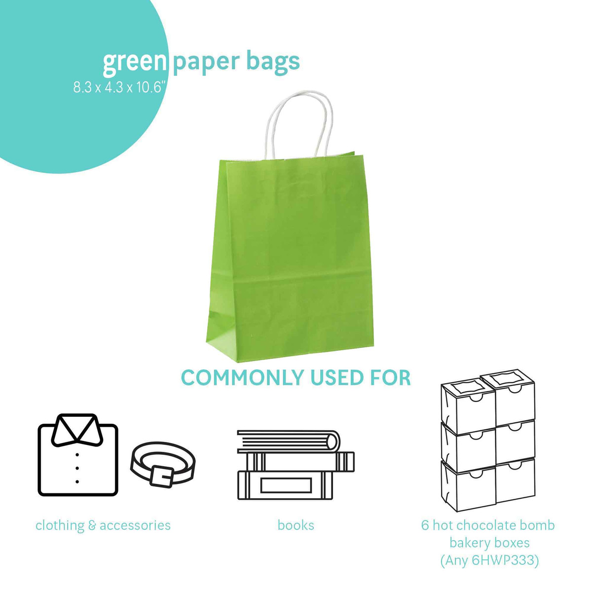 Green - 8.3 x 4.3 x 10.6in.