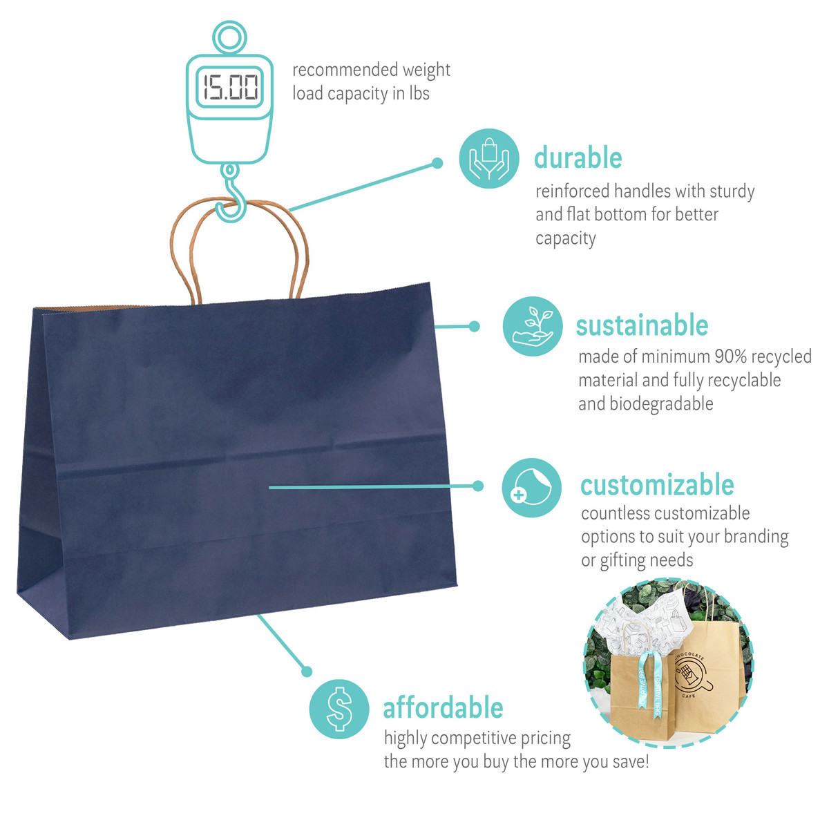 Navy - 16 x 6 x 12in.