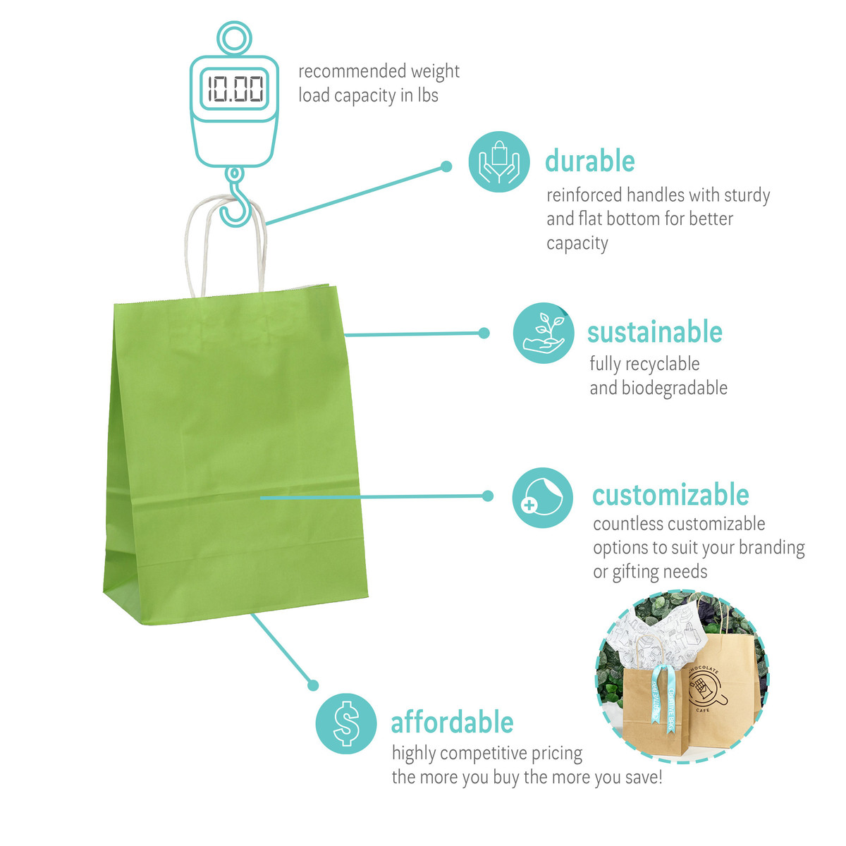 Green - 10 x 5 x 13in.