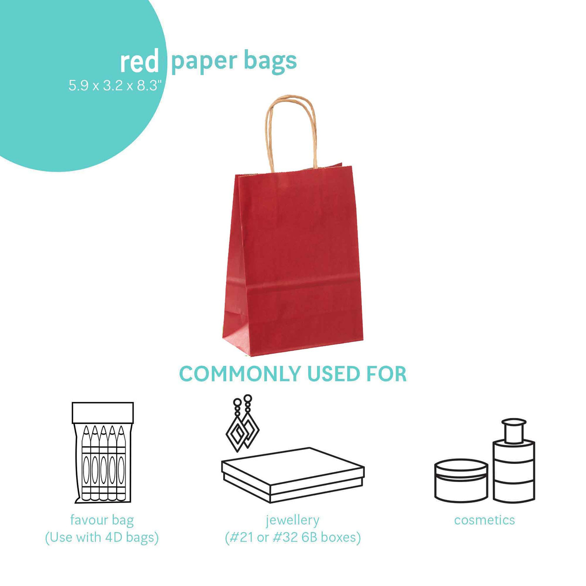 Red - 5.9 x 3.2 x 8.3in.