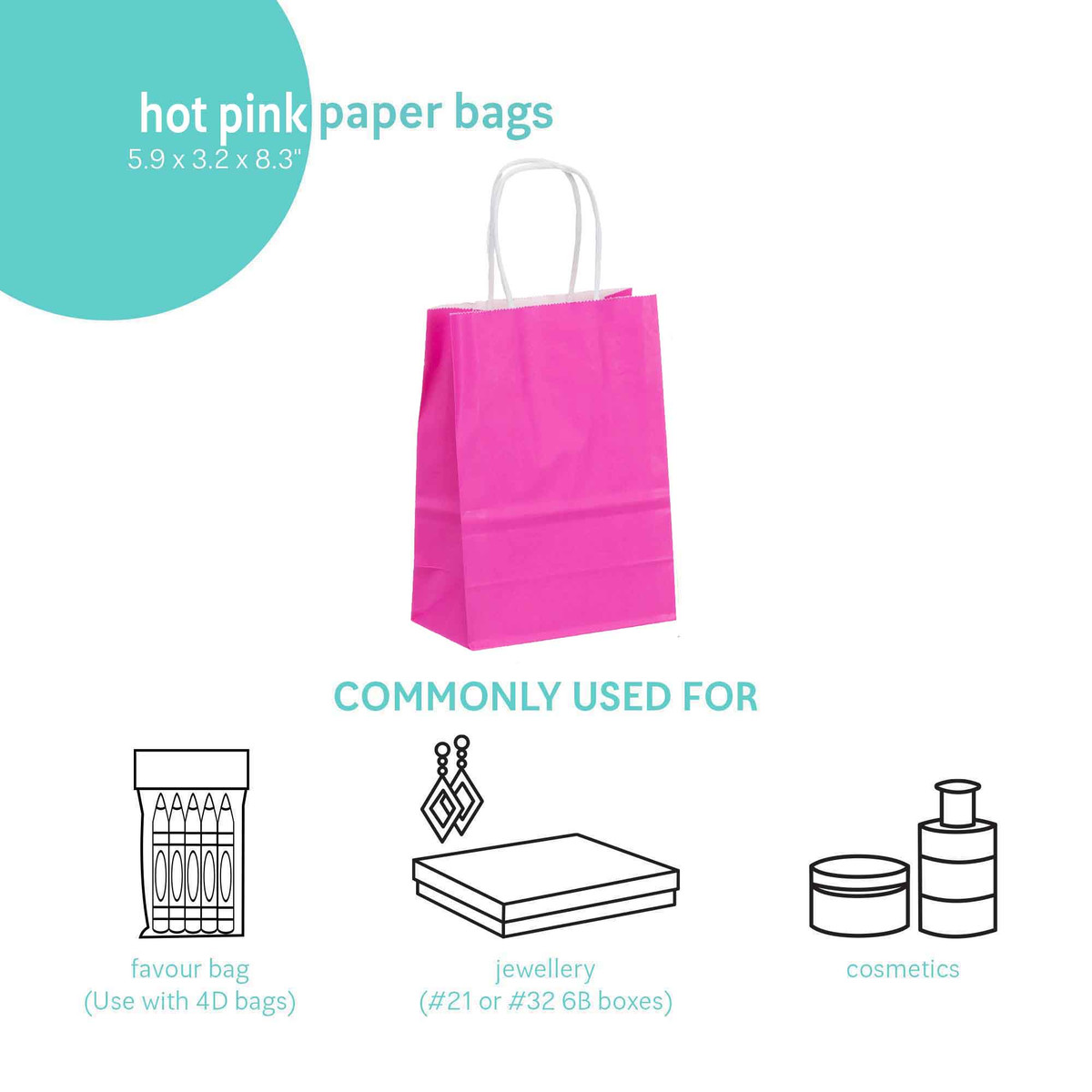 Hot Pink - 5.9 x 3.2 x 8.3in.