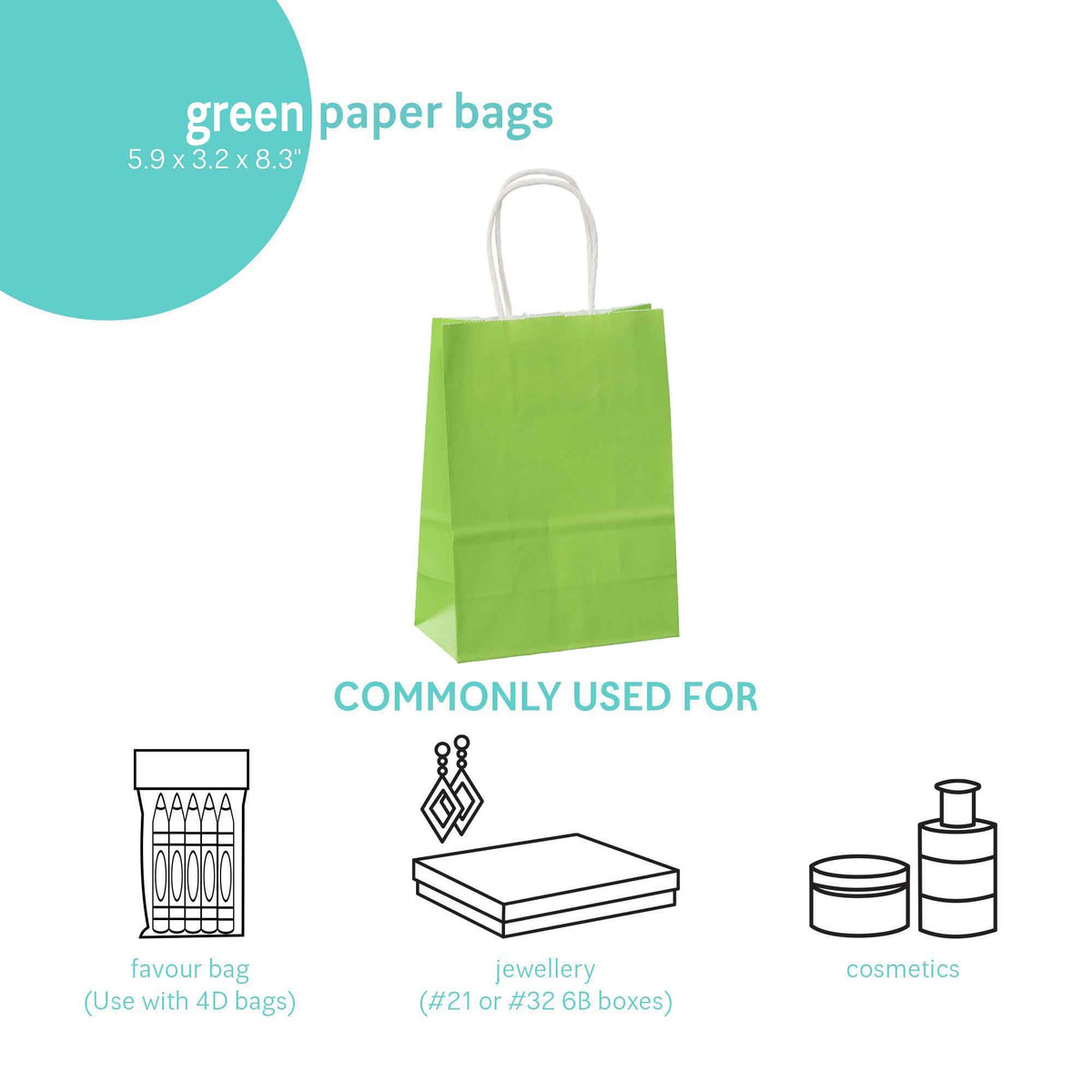 Green - 5.9 x 3.2 x 8.3in.