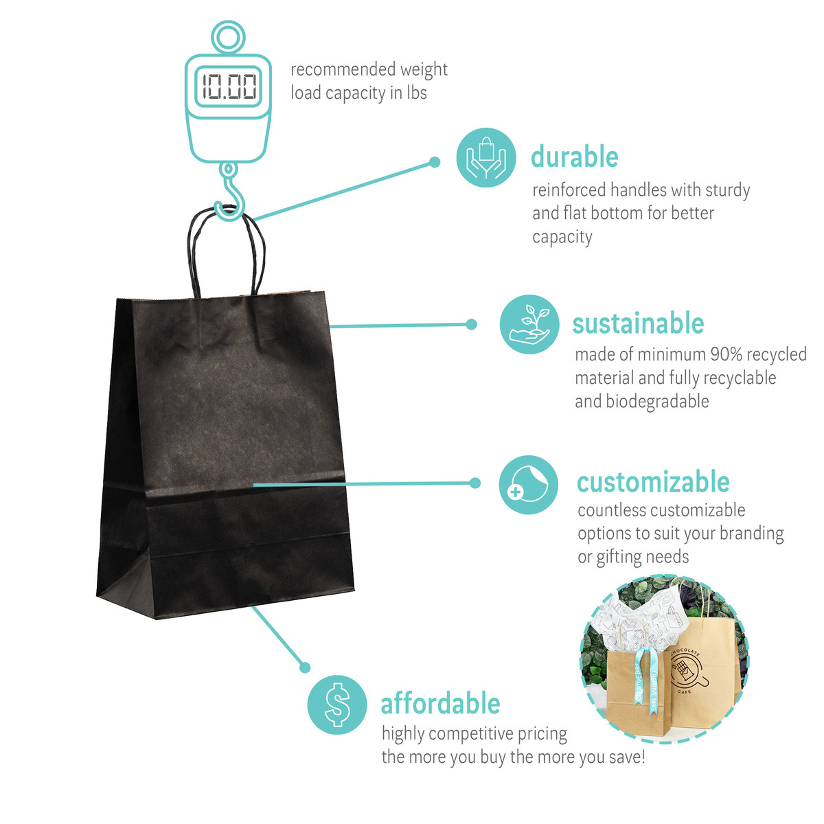 Black - 10 x 5 x 13in.