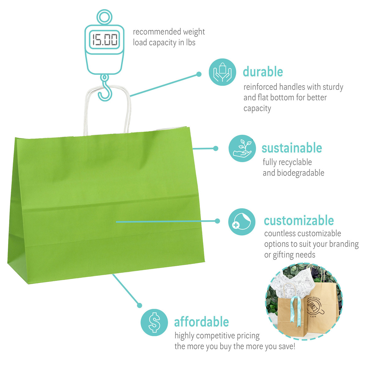 Green - 16 x 6 x 12in.