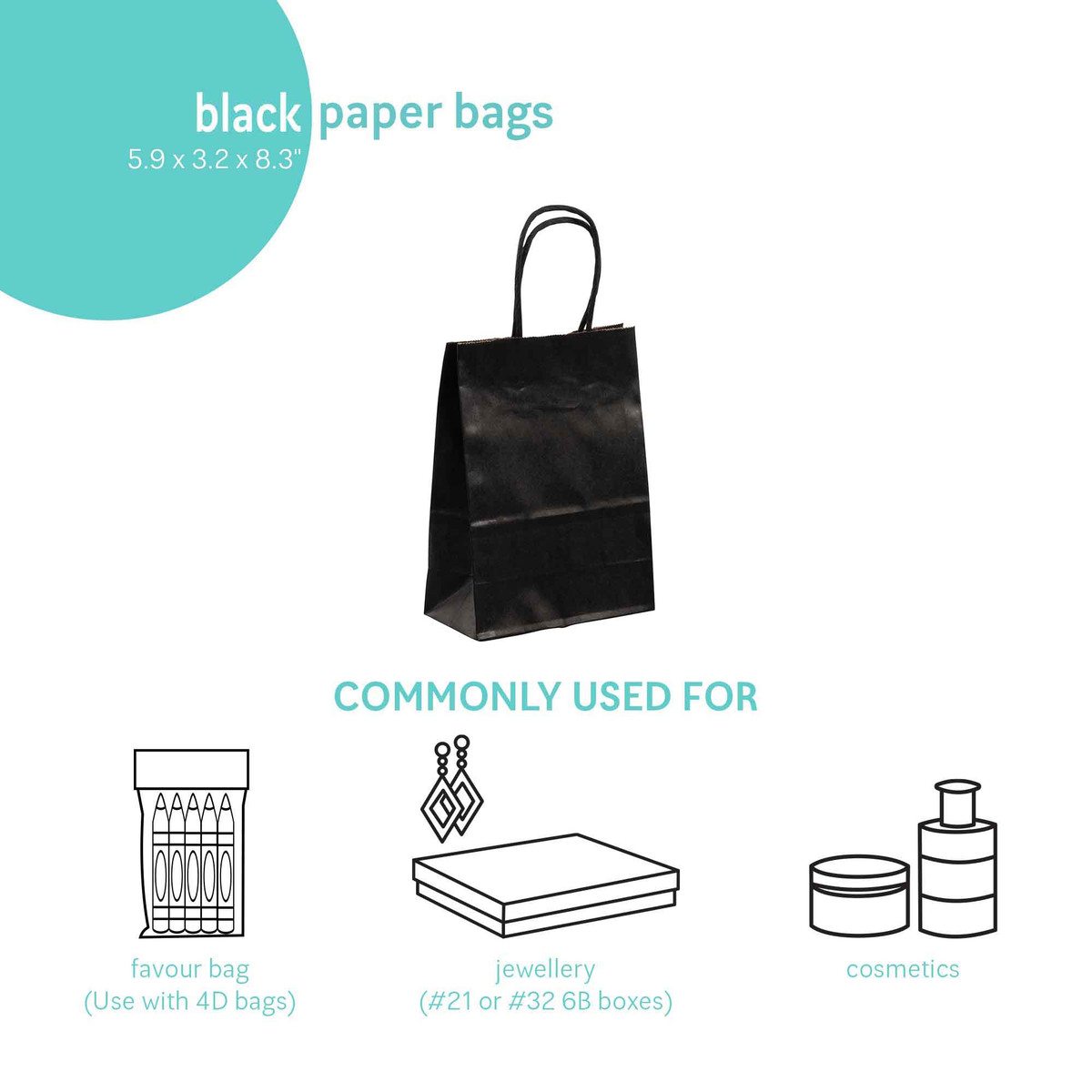 Black - 5.9 x 3.2 x 8.3in.