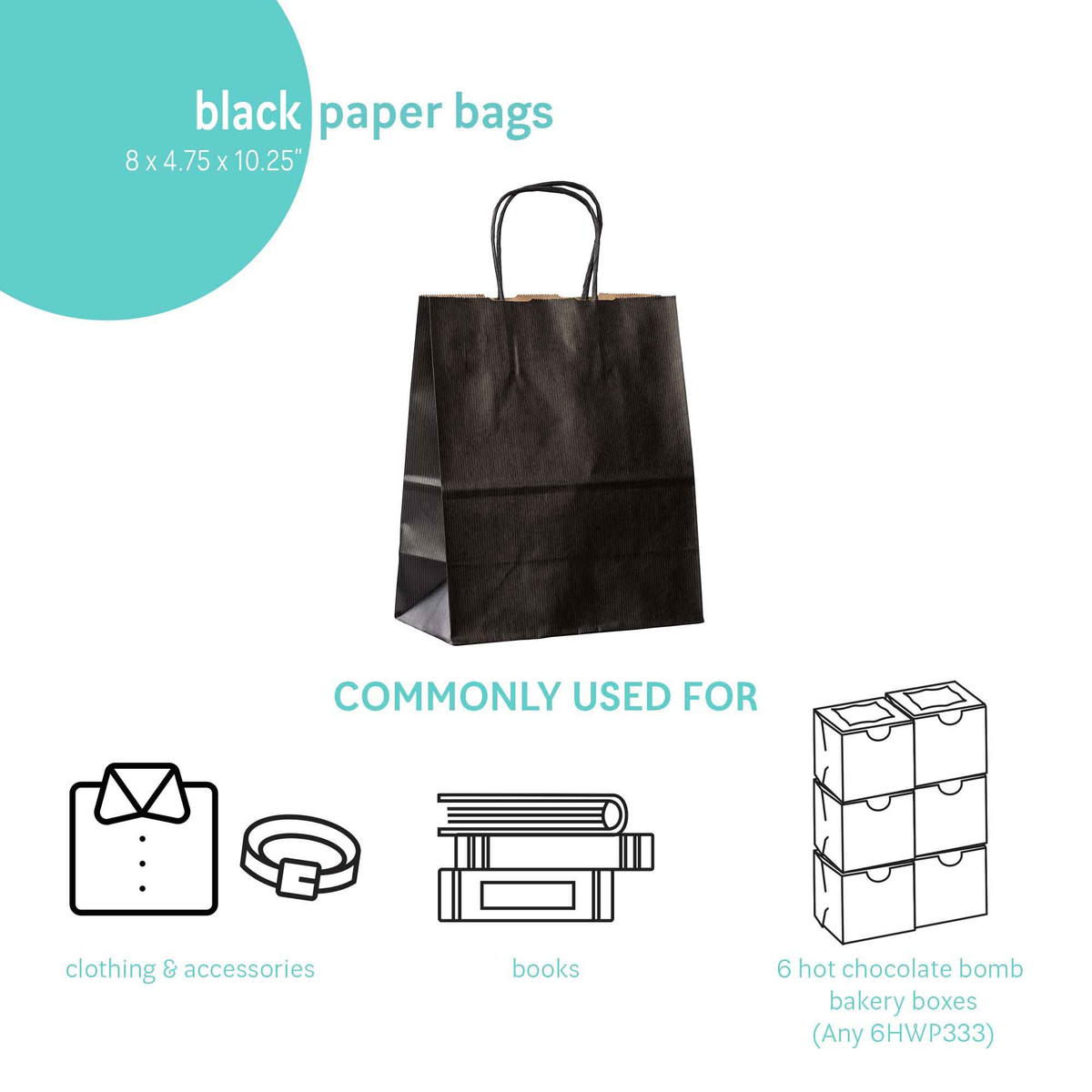 Black Pinstripe - 8 x 4.75 x 10.25in.