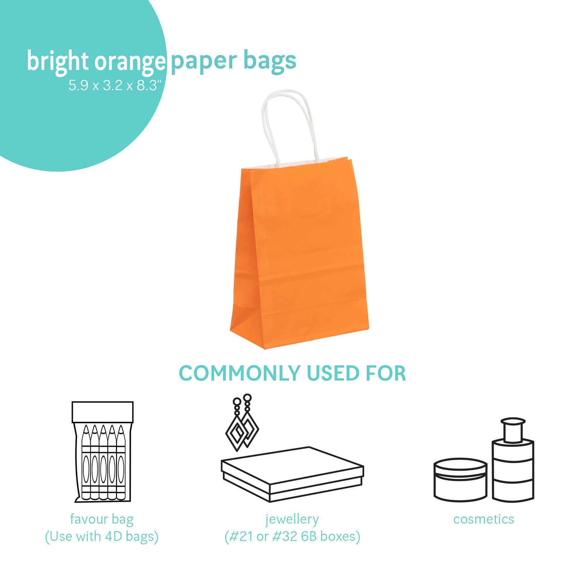 Bright Orange - 5.9 x 3.2 x 8.3in.