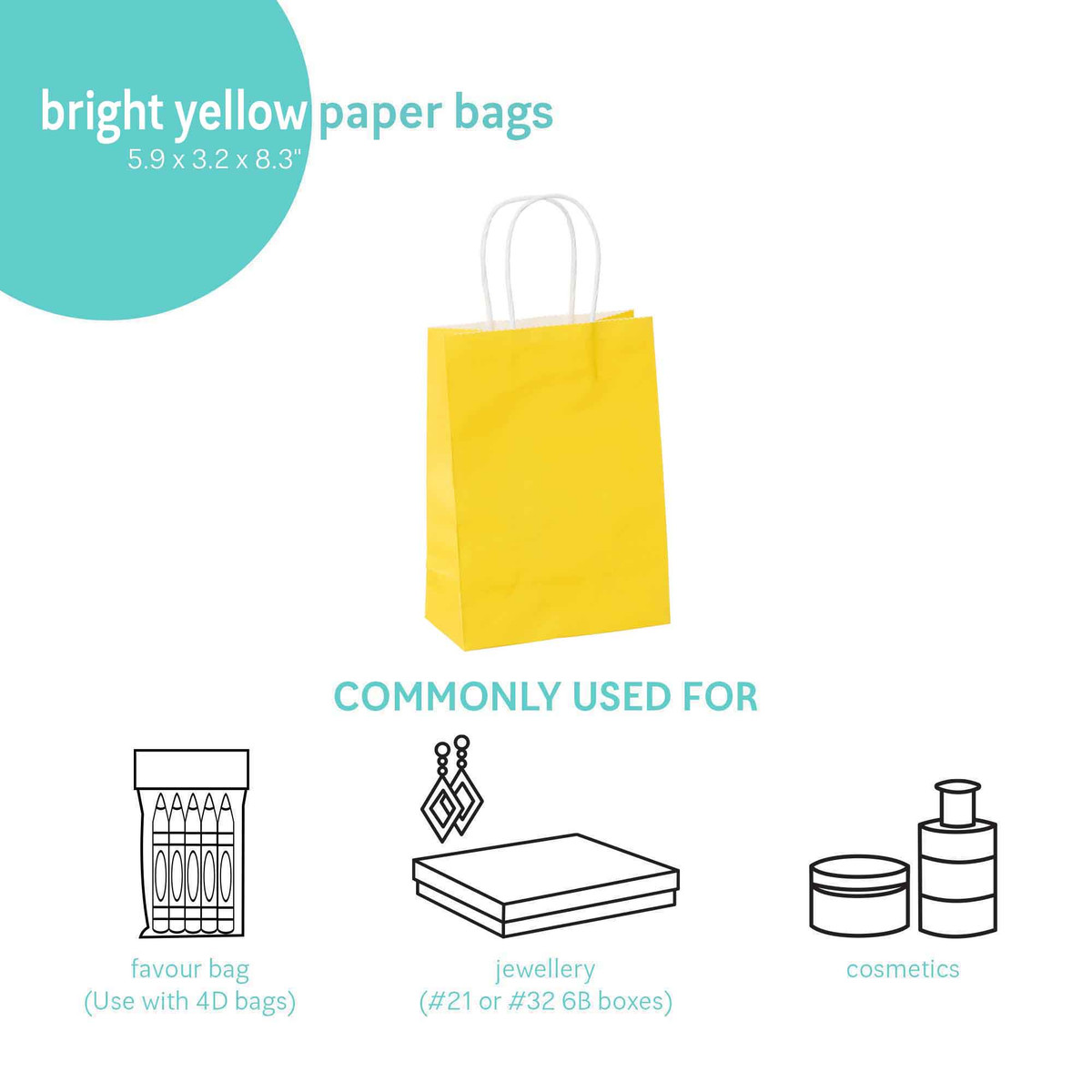 Bright Yellow - 5.9 x 3.2 x 8.3in.