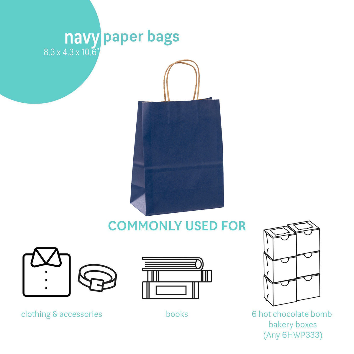 Navy - 8.3 x 4.3 x 10.6in.