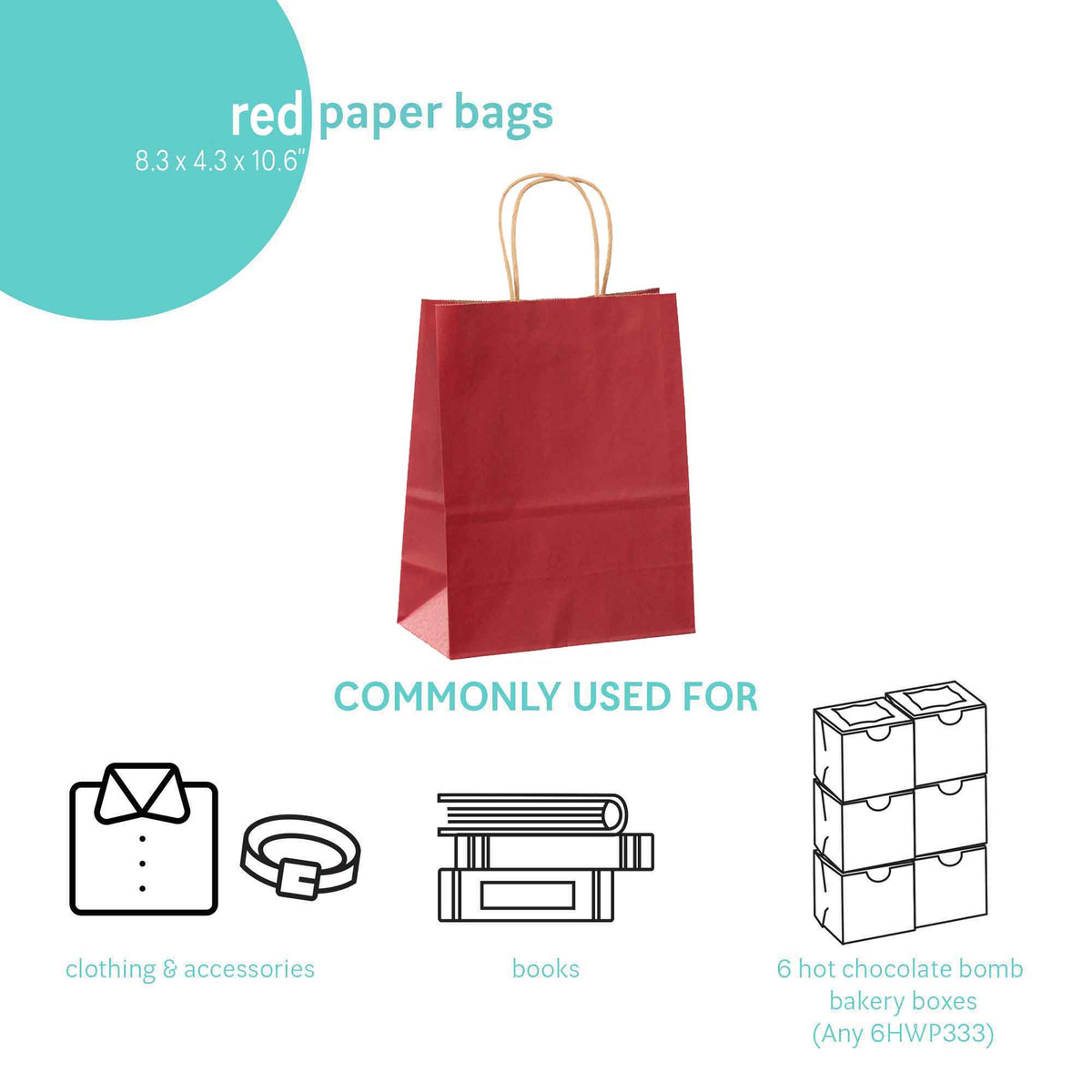 Red - 8.3 x 4.3 x 10.6in.