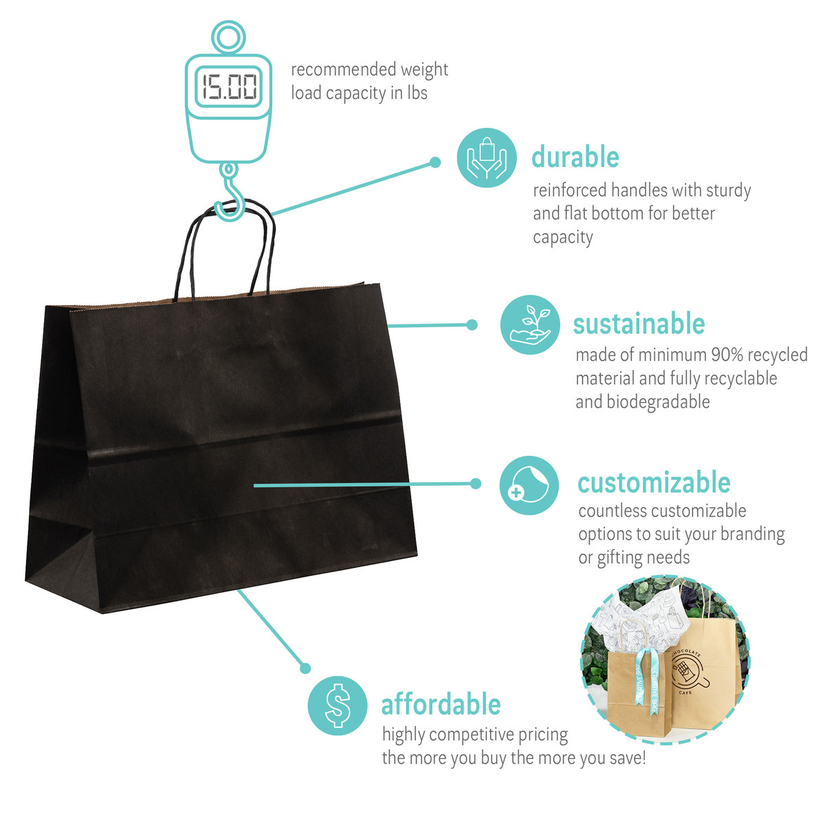 Black - 16.5 x 6 x 12.2in.