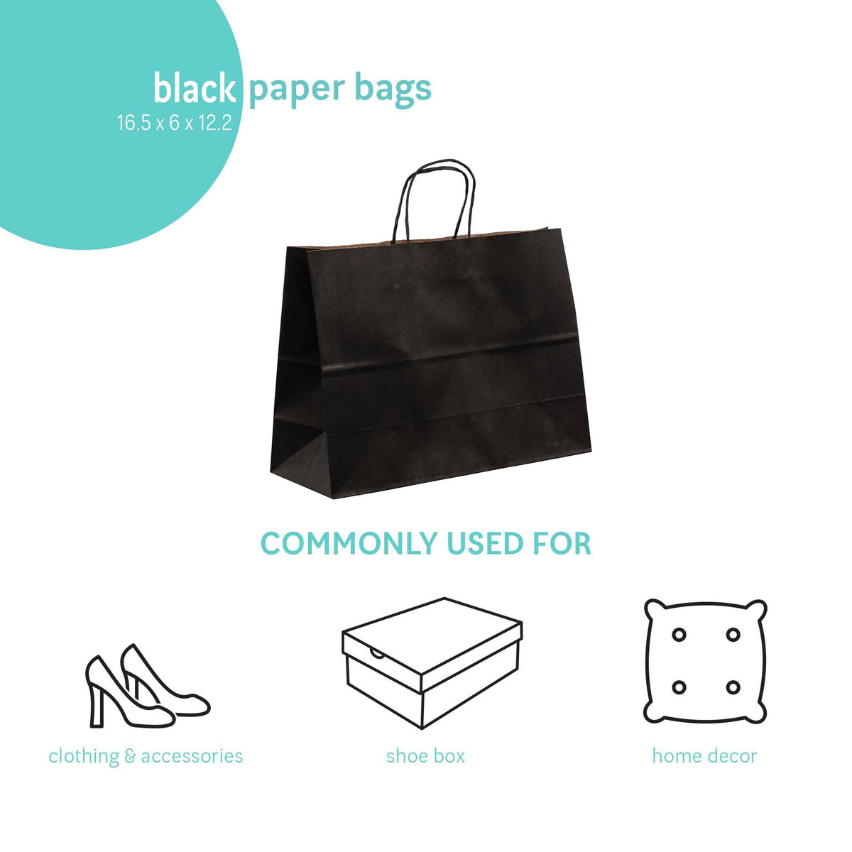 Black - 16.5 x 6 x 12.2in.