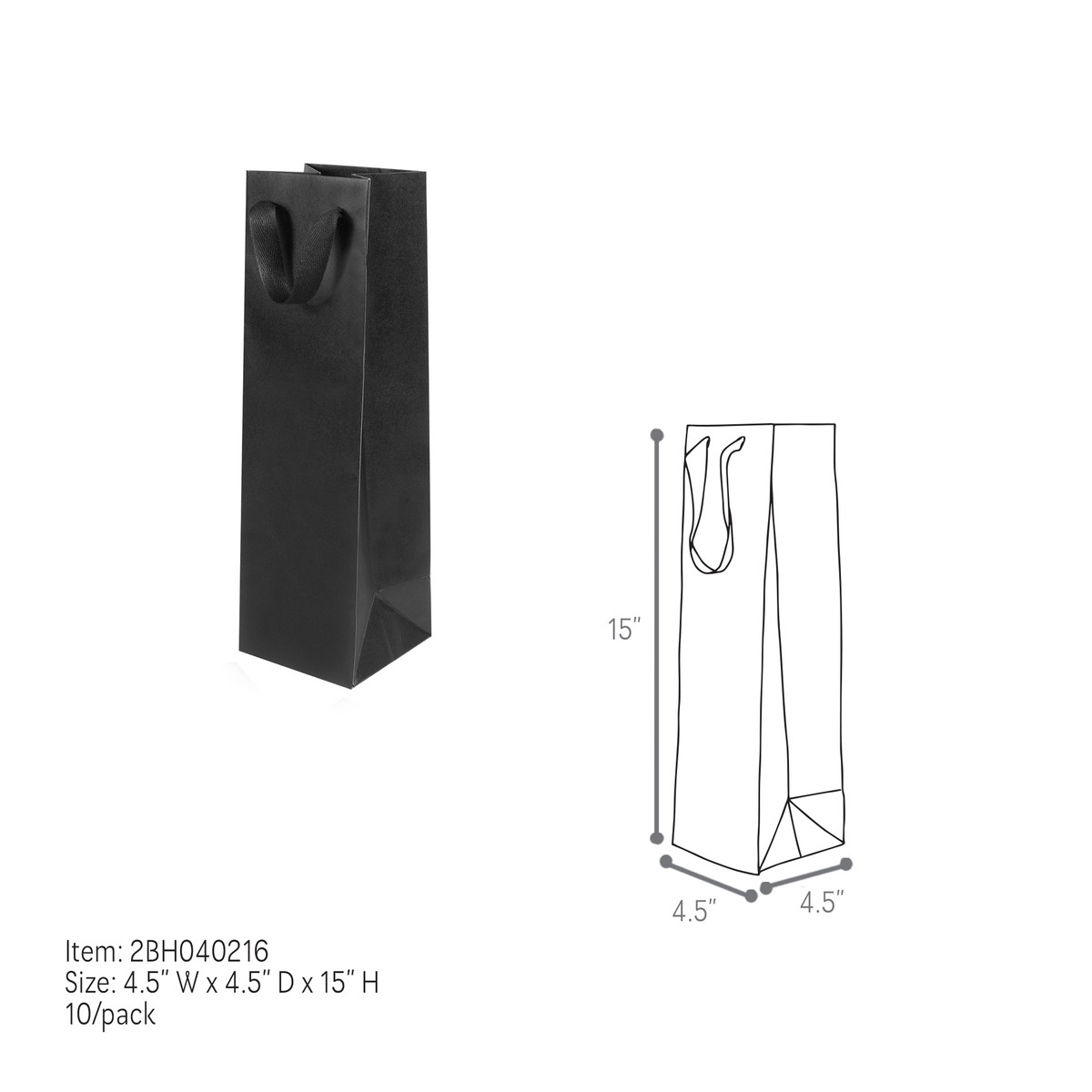 Black - 4.5 x 4.5 x 15in.