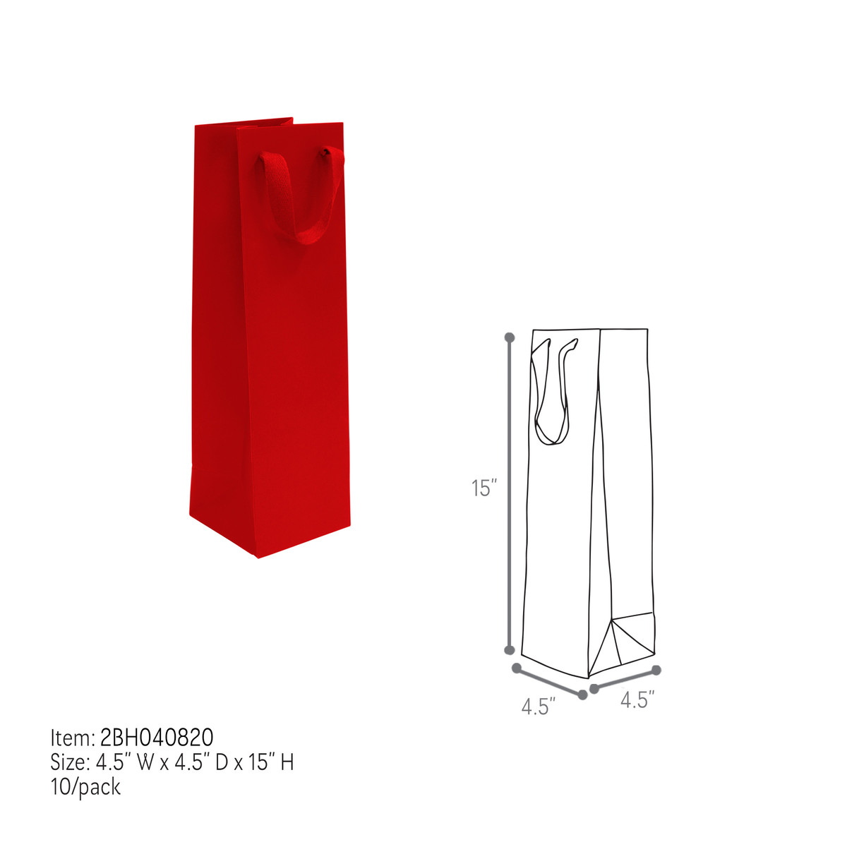 Red - 4.5 x 4.5 x 15in.
