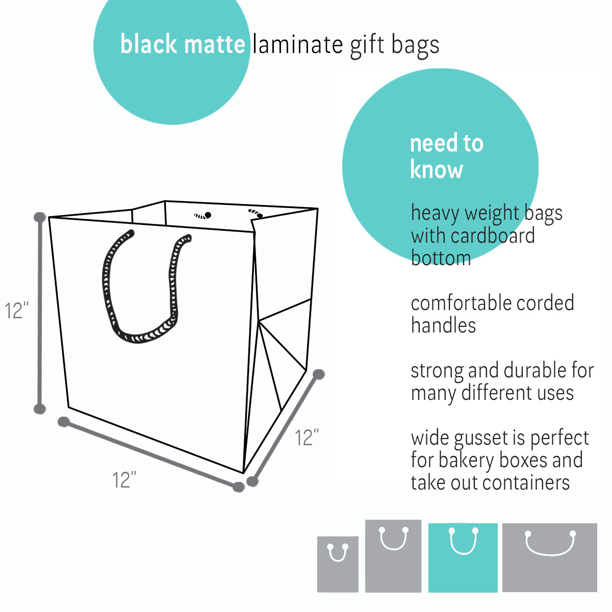 Black - 12 x 12 x 12in.