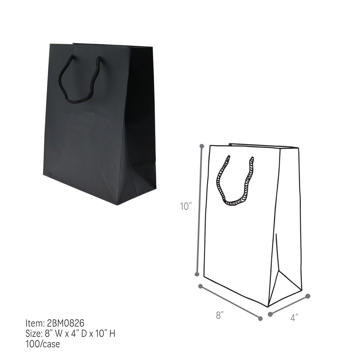 Black - 8 x 4 x 10in.