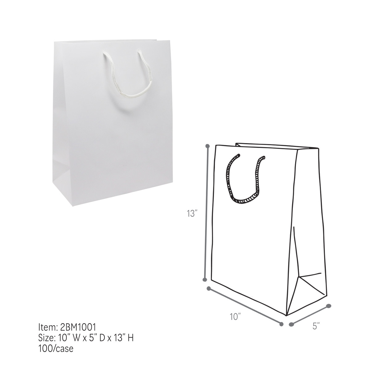 White - 10 x 5 x 13in.