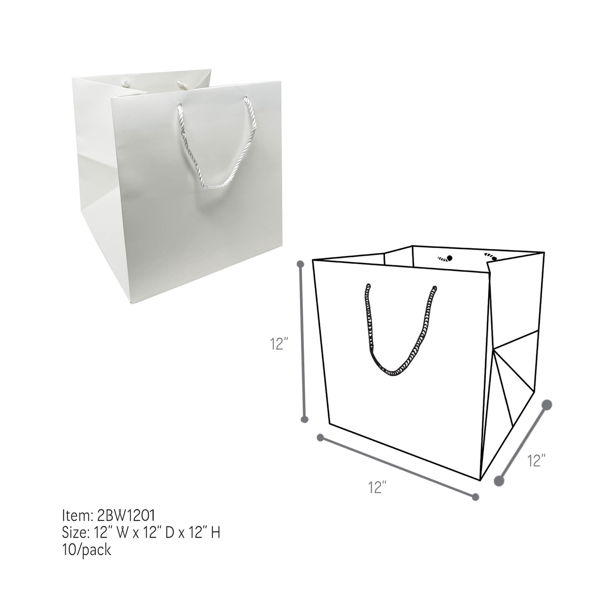 White - 12 x 12 x 12in.