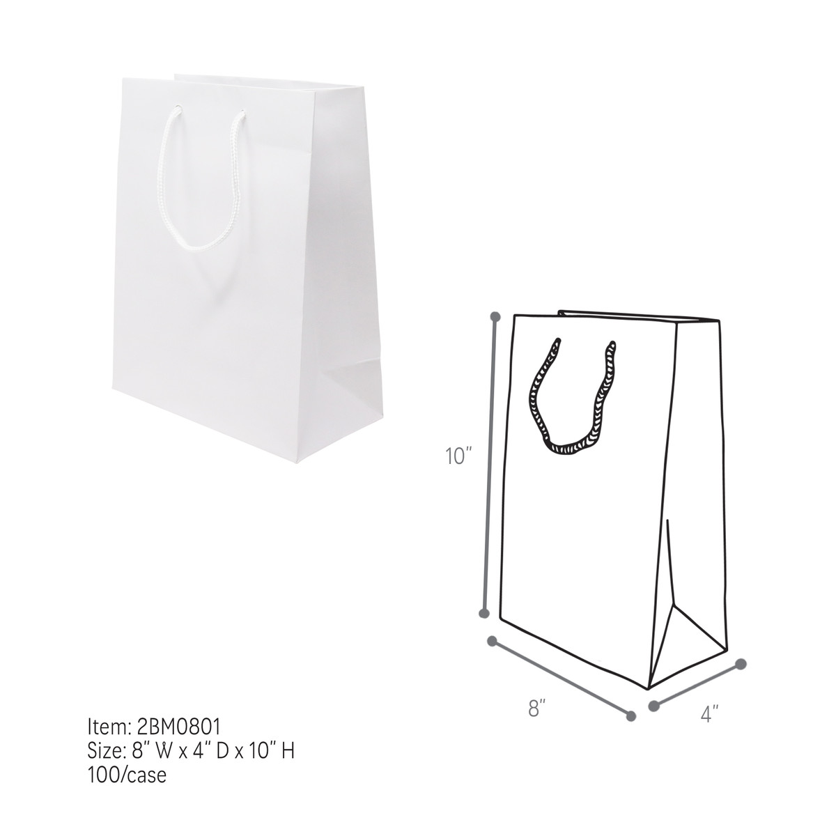 White - 8 x 4 x 10in.