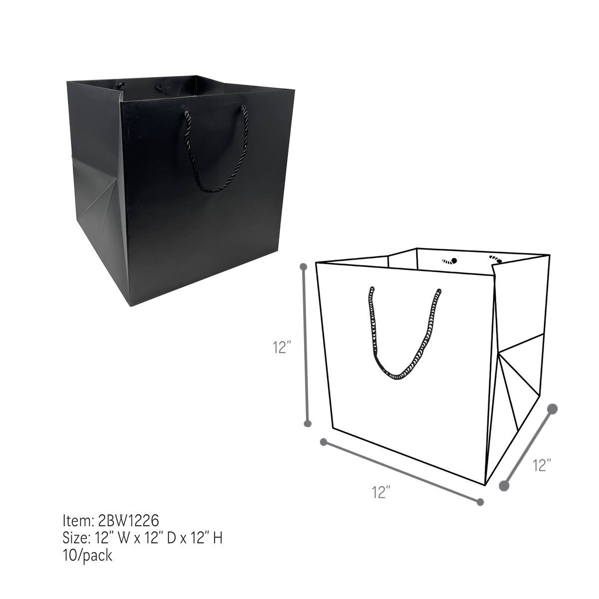 Black - 12 x 12 x 12in.