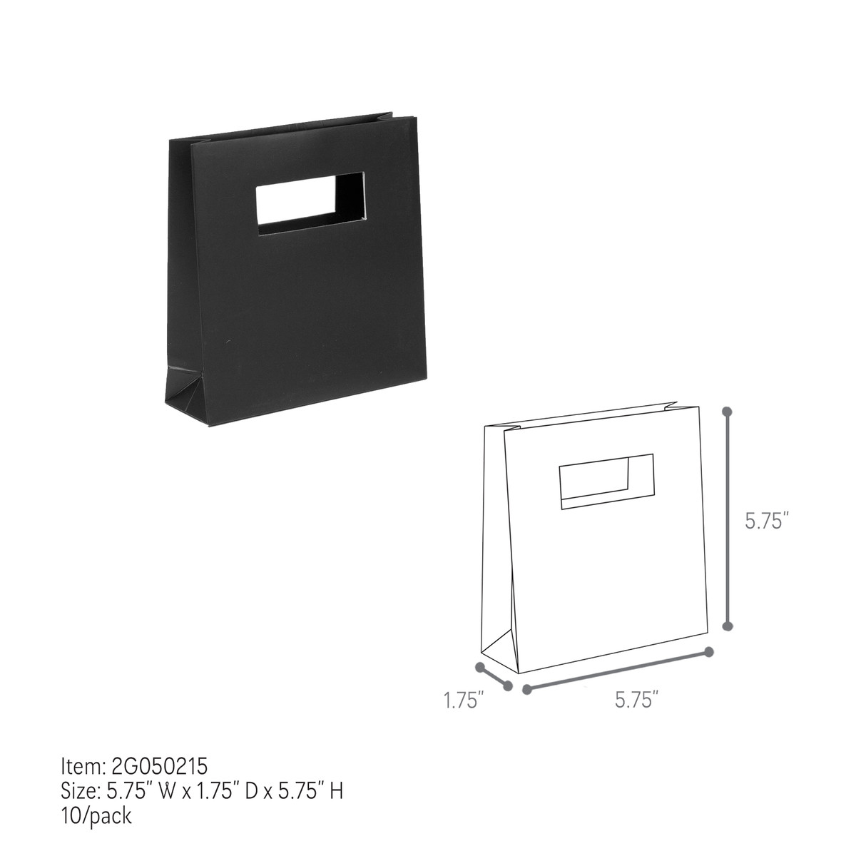 Black - 5.75 x 1.75 x 5.75in.