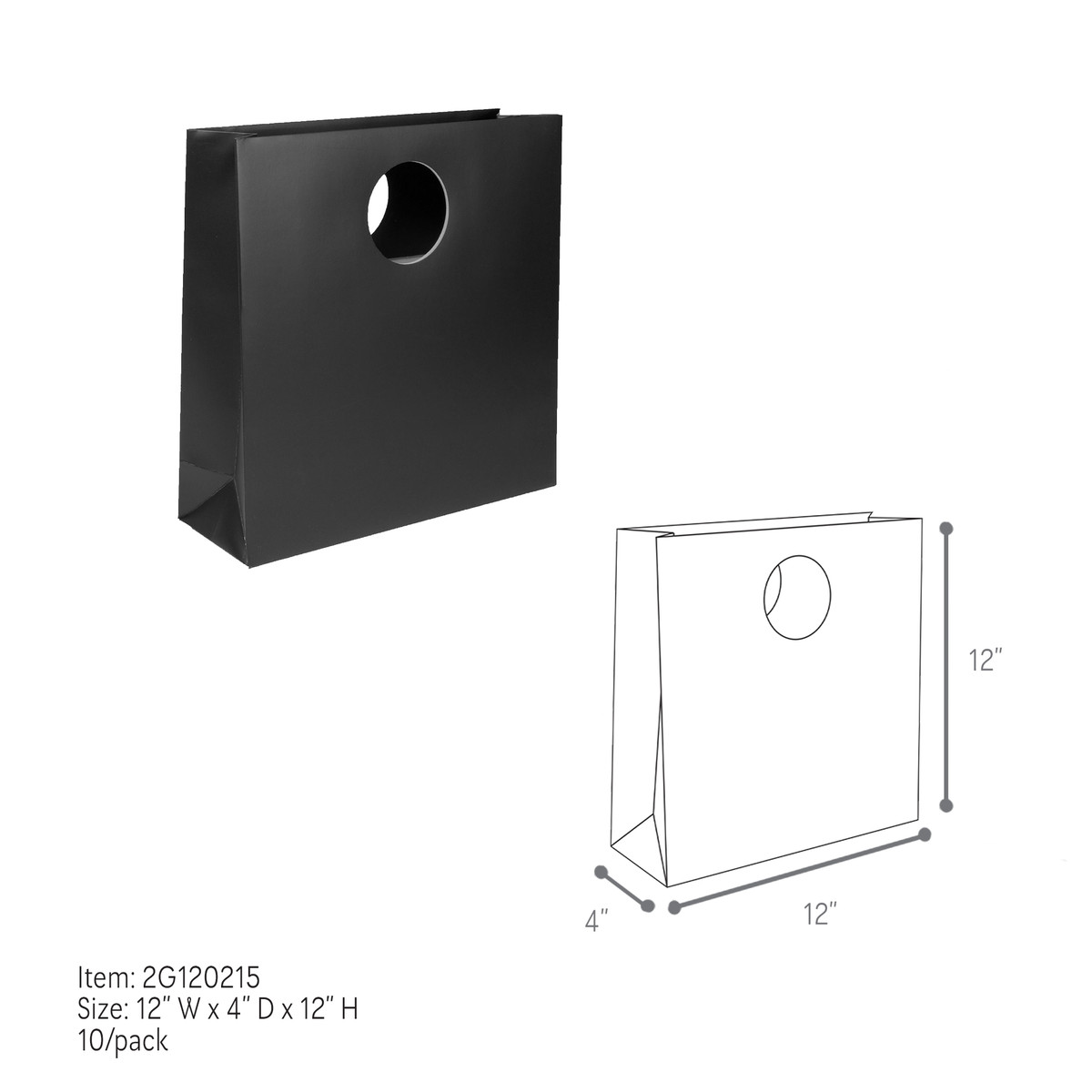 Black - 12 x 4 x 12in.