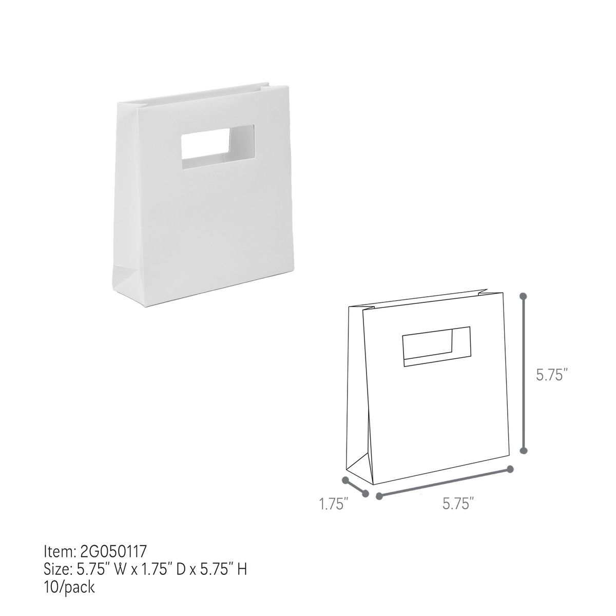 White - 5.75 x 1.75 x 5.75in.