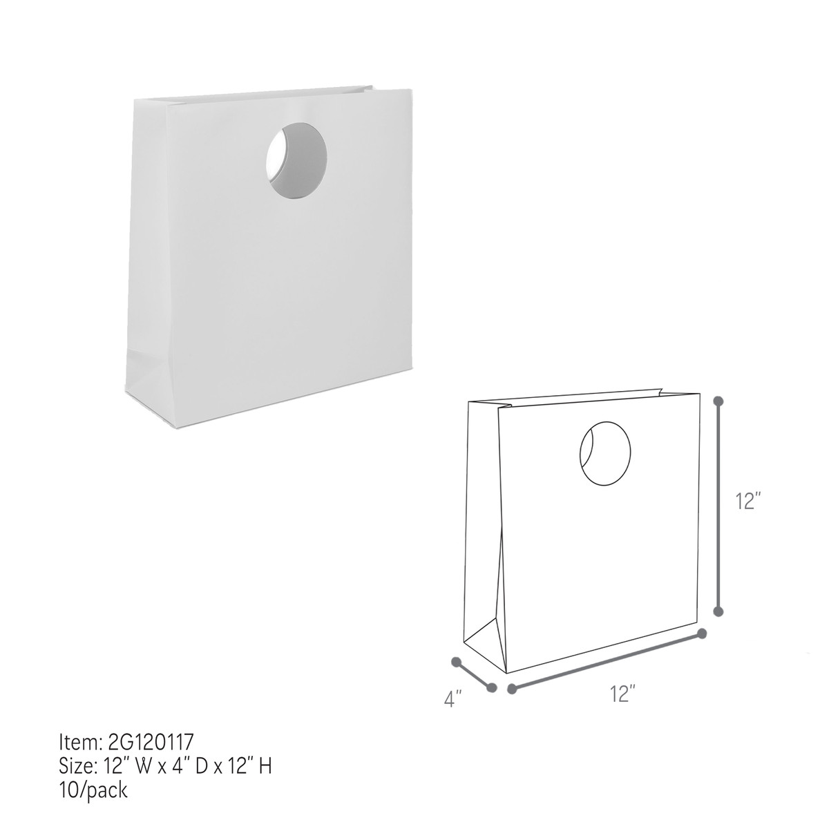 White - 12 x 4 x 12in.