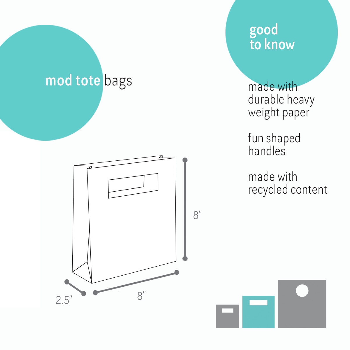 White - 8 x 2.5 x 8in.