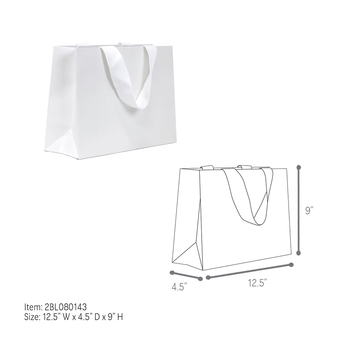 White - 12.5 x 4.5 x 9in.