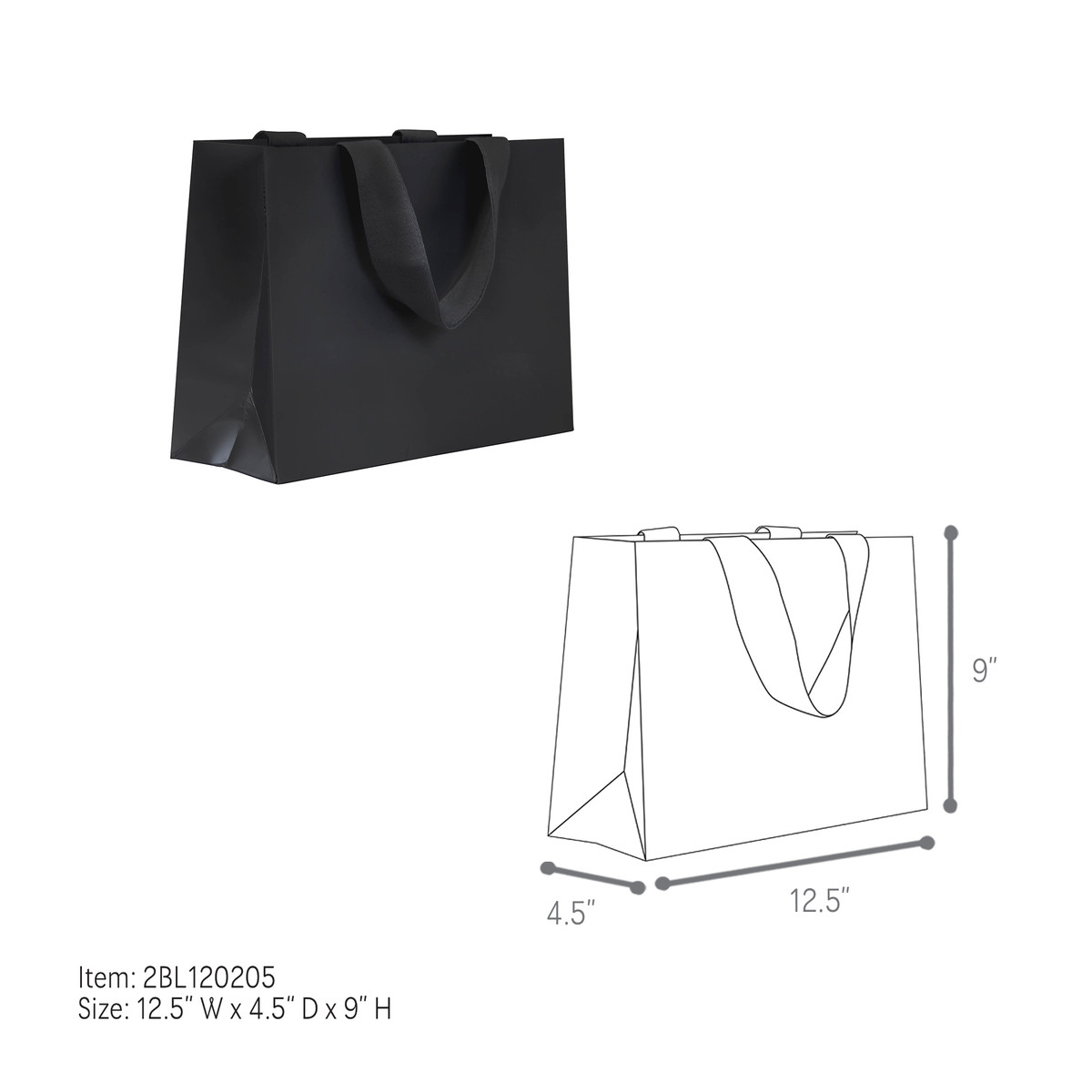 Black - 12.5 x 4.5 x 9in.