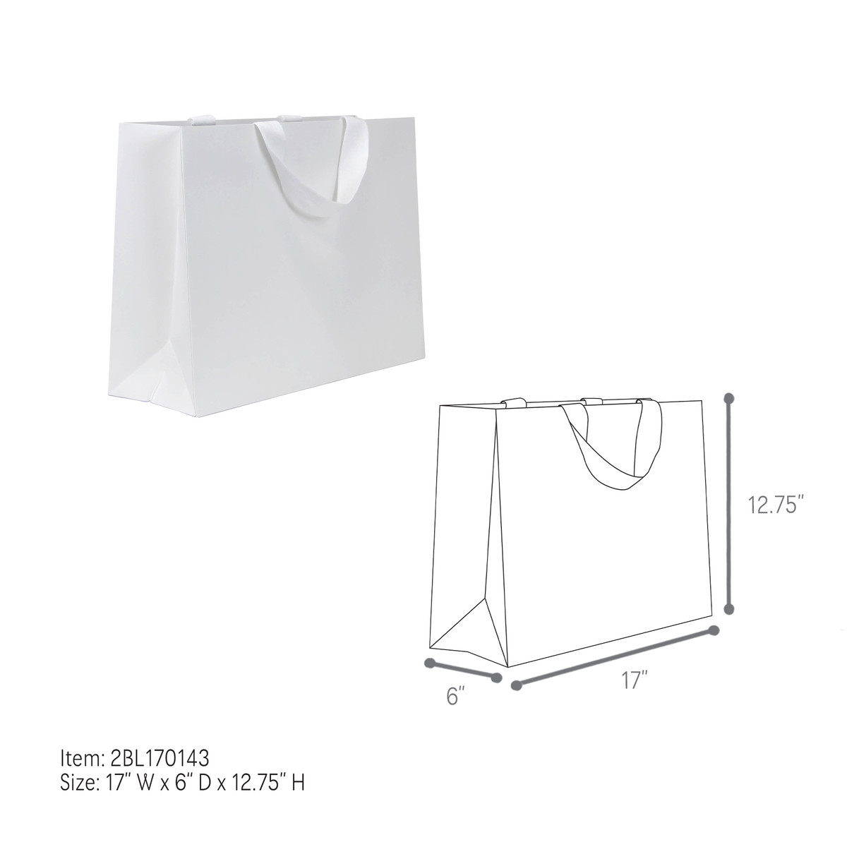 White - 17 x 6 x 12.75in.