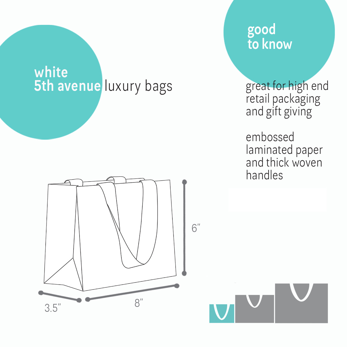 White - 8 x 3.5 x 6in.