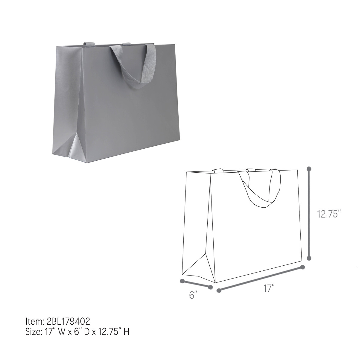 Silver - 17 x 6 x 12.75in.