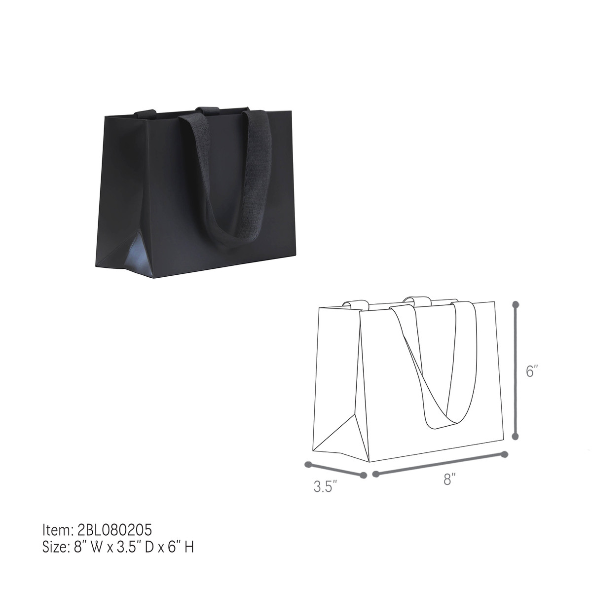 Black - 8 x 3.5 x 6in.