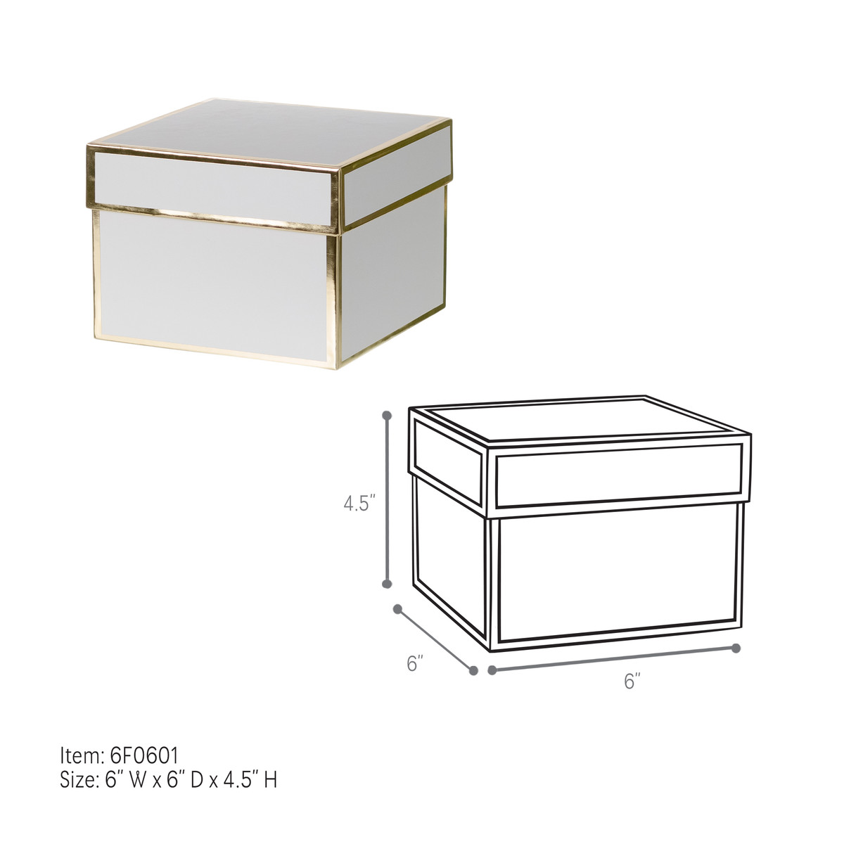 White - 6 x 6 x 4.5in.